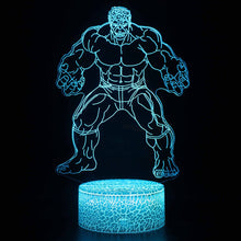 Lade das Bild in den Galerie-Viewer, Avengers Hulk 3D Nachttischlampe mit Farbwechsel und Fernbedienung kaufen
