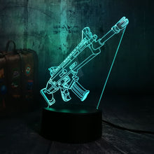 Lade das Bild in den Galerie-Viewer, 3D LED Lampe Battle Royal Waffen Motiv kaufen
