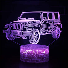 Lade das Bild in den Galerie-Viewer, Nachttischlampe mit Jeep Motiv, Farbwechsel mit 16 Farben kaufen
