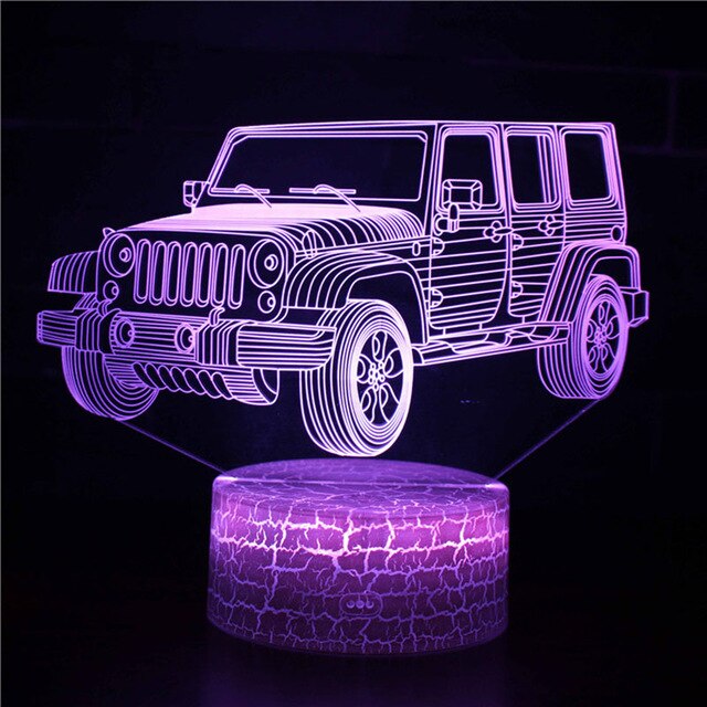 Nachttischlampe mit Jeep Motiv, Farbwechsel mit 16 Farben kaufen