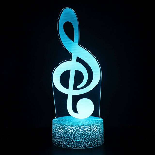 Nachtlicht, Tischlampe mit Musik Noten Motiv, Farbwechsel und 3D Effekt kaufen