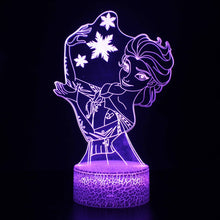 Lade das Bild in den Galerie-Viewer, Frozen Elsa Anna Olaf Sven Nachtlicht, Nachtlampe, Licht mit 3D Effekt kaufen

