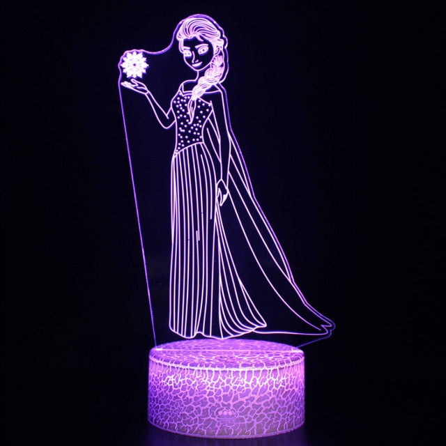 anna und elsa zelt mit licht Frozen Elsa Anna Olaf Sven Nachtlicht, Nachtlampe, Licht mit 3D Effekt – Lumilights