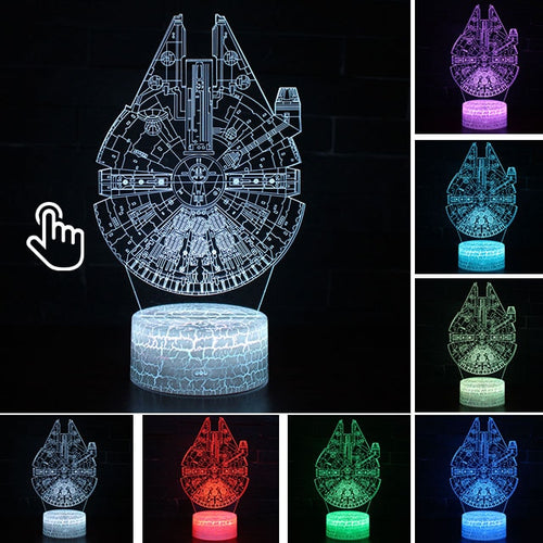 Millenium Falcon Star Wars 3D LED Nachtlicht Lampe Tischlampe kaufen