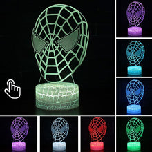 Lade das Bild in den Galerie-Viewer, Spider Man Lampe mit magischen 3D Effekt und Farbwechsel bis zu 7 Farben kaufen
