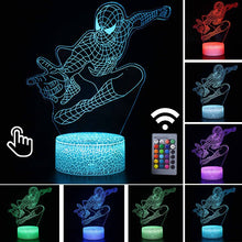Lade das Bild in den Galerie-Viewer, Spider Man Lampe mit magischen 3D Effekt und Farbwechsel bis zu 7 Farben kaufen
