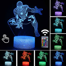 Lade das Bild in den Galerie-Viewer, Spider Man Lampe mit magischen 3D Effekt und Farbwechsel bis zu 7 Farben kaufen
