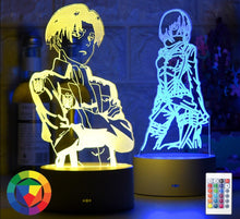 Lade das Bild in den Galerie-Viewer, Attack on Titan Nacht Lampe mit Farbwechsel Effekt und 3D LED kaufen
