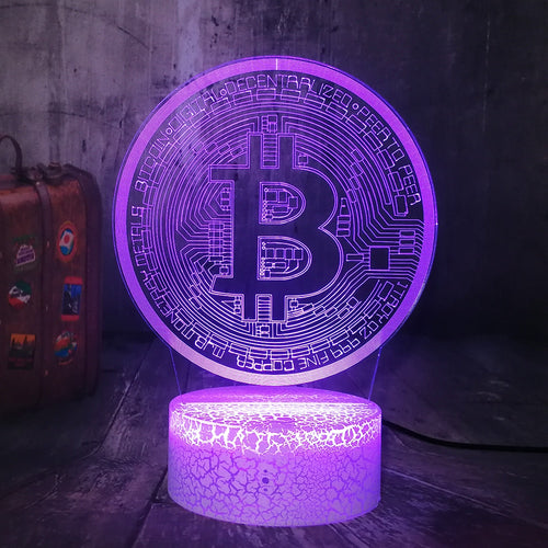 Bitcoin 3D LED Licht Lampe Nachtlicht mit Farbwechsel kaufen