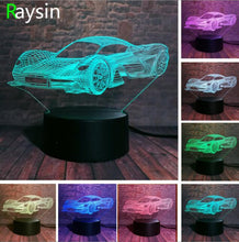 Lade das Bild in den Galerie-Viewer, 3D LED Lampe im Auto Design - Verschiedene Marken - Magischer Farbwechsel kaufen
