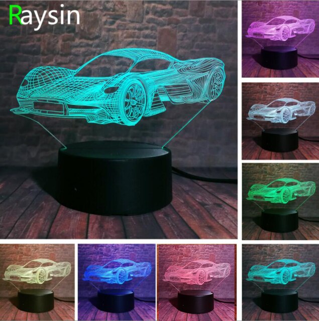 3D LED Lampe im Auto Design - Verschiedene Marken - Magischer Farbwechsel kaufen