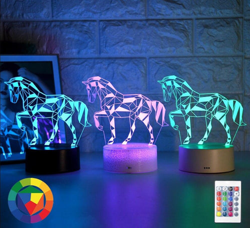 Stylishe Zebra / Pferd 3D Effekt Lampe kaufen