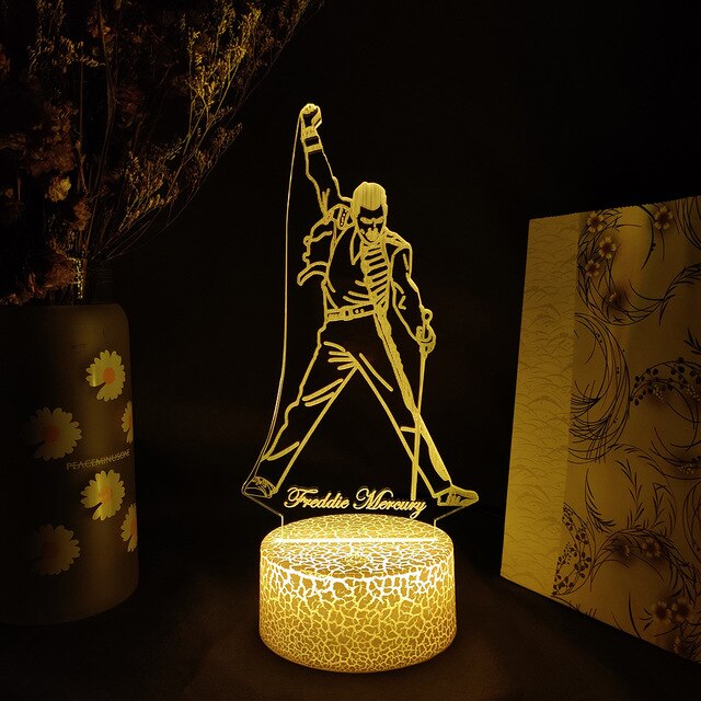 Freddie Mercury Queen Nachtlicht, Lampe mit Farbwechsel kaufen