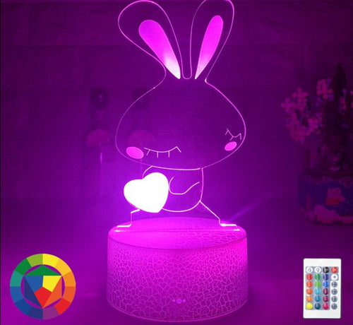 Süßer Hase mit Herz als Nachtlicht für das Kinderzimmer kaufen