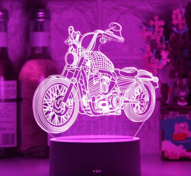 Nacht Licht mit Motorrad Chopper Harley Motiv kaufen