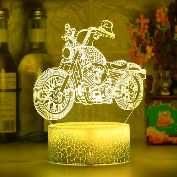 Nacht Licht mit Motorrad Chopper Harley Motiv
