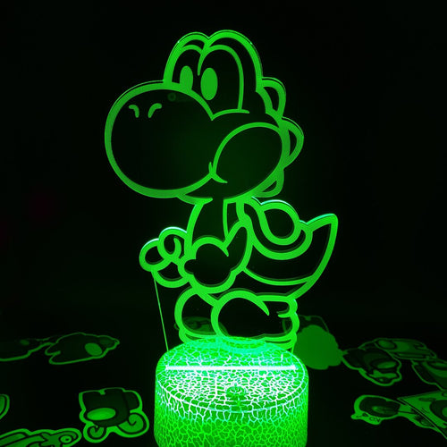 Yoshi Lampe mit Farbwechsel Effekt und 3D - Nachtlampe - Tischlampe kaufen