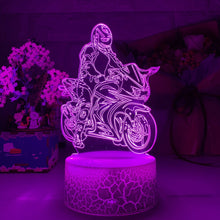 Lade das Bild in den Galerie-Viewer, Nacht- oder Dekolampe mit Motorrad Rennfahrer Motiv kaufen
