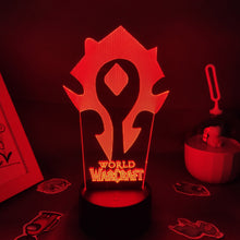 Lade das Bild in den Galerie-Viewer, World Of Warcraft Für die Horde Flagge Nacht Lampe Deko Licht kaufen

