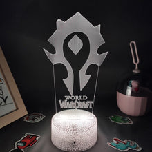 Lade das Bild in den Galerie-Viewer, World Of Warcraft Für die Horde Flagge Nacht Lampe Deko Licht kaufen
