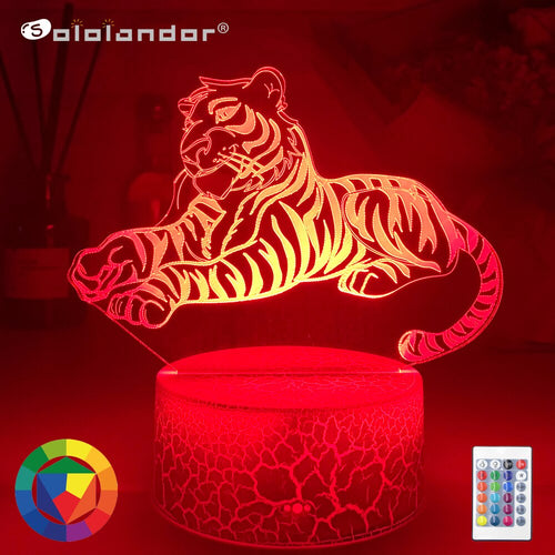 Nacht Lampe mit Tiger Motiv und Farbwechsel kaufen
