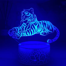 Lade das Bild in den Galerie-Viewer, Nacht Lampe mit Tiger Motiv und Farbwechsel kaufen
