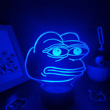 Lade das Bild in den Galerie-Viewer, Sad Frog Pepe Feels Bad Meme Lampe Nachtlicht Farbwechsel und 3D Effekt kaufen
