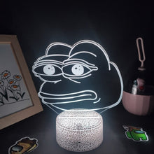 Lade das Bild in den Galerie-Viewer, Sad Frog Pepe Feels Bad Meme Lampe Nachtlicht Farbwechsel und 3D Effekt kaufen
