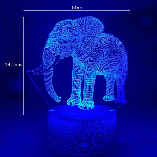 Lumilights mit Farbwechsel – Motiv Nacht Nachtlicht und Elefanten Lampe