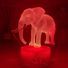 Lade das Bild in den Galerie-Viewer, Nacht Lampe mit Elefanten Motiv und Farbwechsel Nachtlicht kaufen
