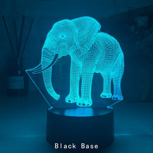 Lade das Bild in den Galerie-Viewer, Nacht Lampe mit Elefanten Motiv und Farbwechsel Nachtlicht kaufen
