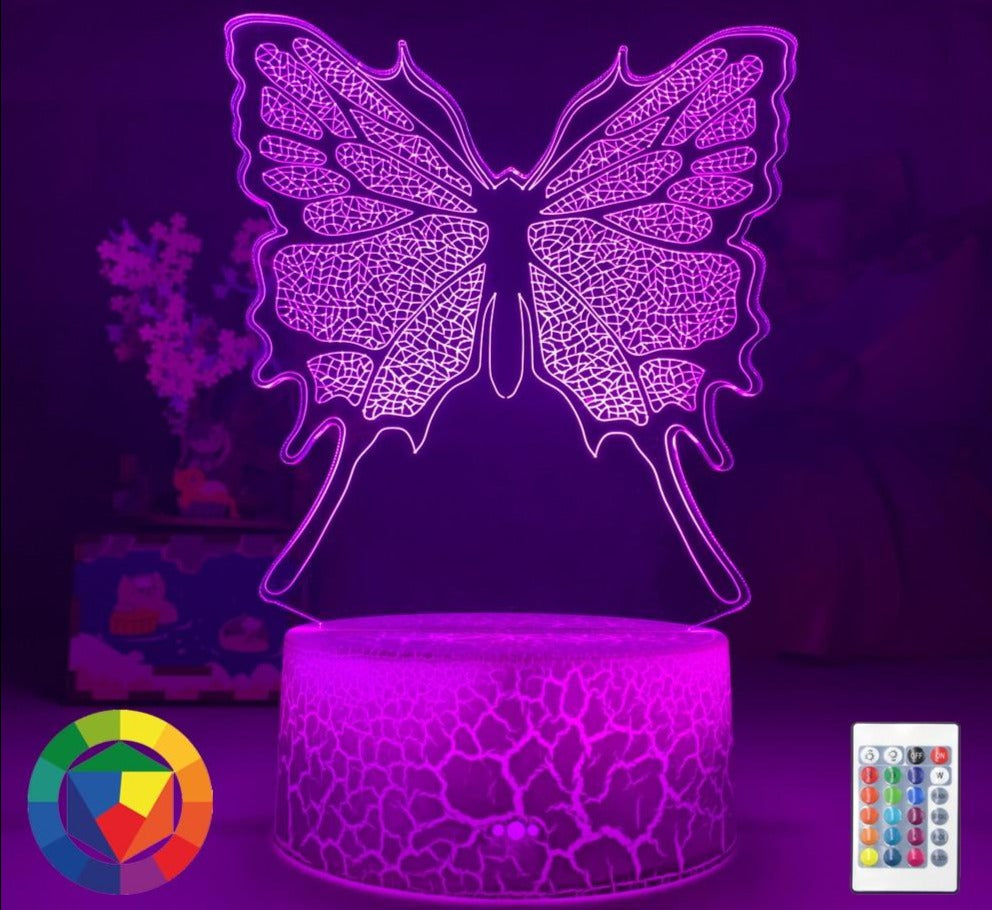 Deko Licht Lampe mit wunderschönen Schmetterling Motiv kaufen