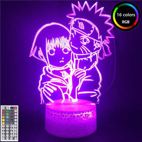 Anime Naruto Figuras Uzumaki Naruto Hinata 3D LED Nachtlicht Lampe kaufen