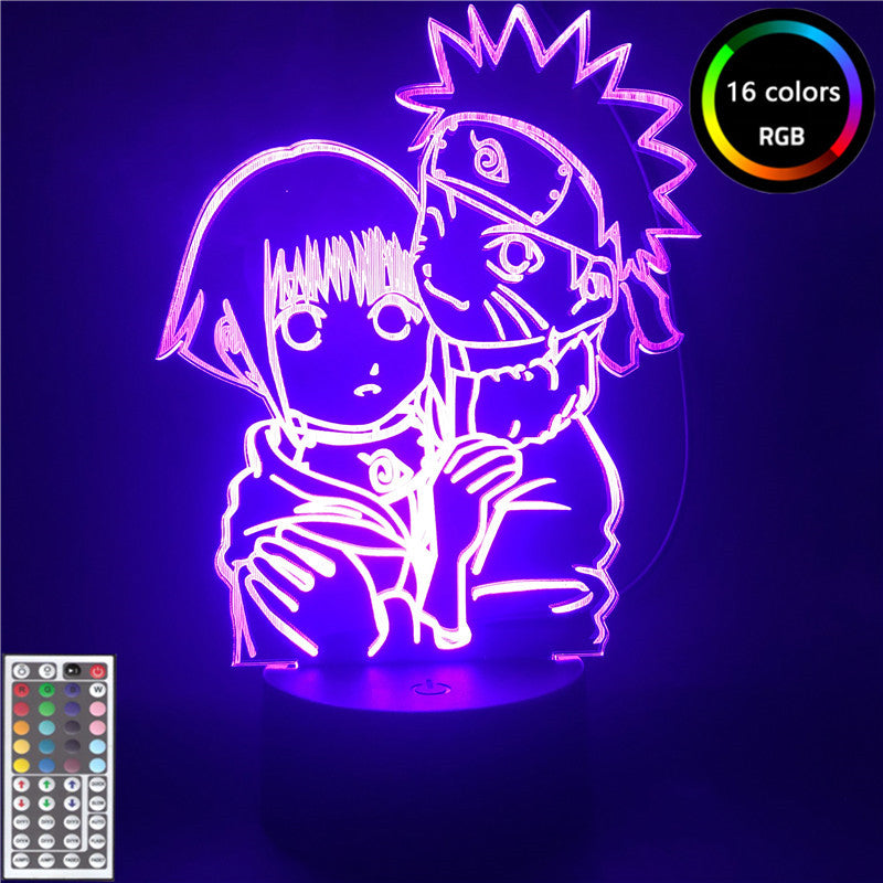 Anime Naruto Figuras Uzumaki Naruto Hinata 3D LED Nachtlicht Lampe kaufen