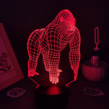 Lade das Bild in den Galerie-Viewer, Gorilla King Kong Lampe Nachtlicht Farbwechsel und 3D Effekt kaufen
