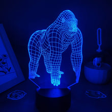 Lade das Bild in den Galerie-Viewer, Gorilla King Kong Lampe Nachtlicht Farbwechsel und 3D Effekt kaufen
