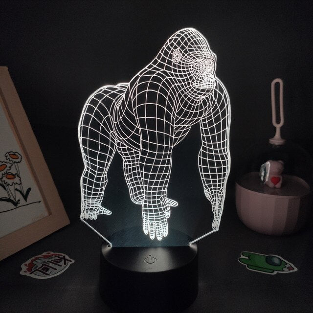 Gorilla King Kong Lampe Nachtlicht Farbwechsel und 3D Effekt kaufen