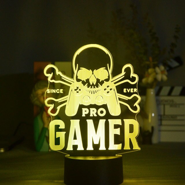 Coole 3D Illusion LED Lampe mit Pro Gamer Motiv - Farbwechsel kaufen