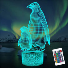 Lade das Bild in den Galerie-Viewer, Nacht Lampe mit Pinguin Motiv und Farbwechsel kaufen
