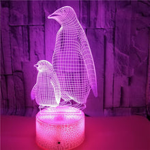 Lade das Bild in den Galerie-Viewer, Nacht Lampe mit Pinguin Motiv und Farbwechsel kaufen
