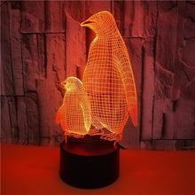 Lade das Bild in den Galerie-Viewer, Nacht Lampe mit Pinguin Motiv und Farbwechsel kaufen
