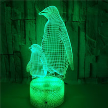 Lade das Bild in den Galerie-Viewer, Nacht Lampe mit Pinguin Motiv und Farbwechsel kaufen
