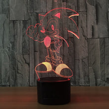Lade das Bild in den Galerie-Viewer, Sonic Nacht Lampe Licht mit Farbwechsel und 3D Effekt kaufen
