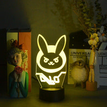 Lade das Bild in den Galerie-Viewer, Overwatch Dva Lampe mit 3D Effekt Nachtlicht kaufen
