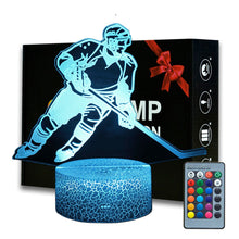 Lade das Bild in den Galerie-Viewer, 3D Illusion Lampe Licht mit Eishockey Motiv kaufen
