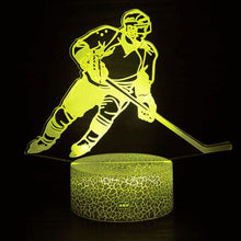 Lade das Bild in den Galerie-Viewer, 3D Illusion Lampe Licht mit Eishockey Motiv kaufen
