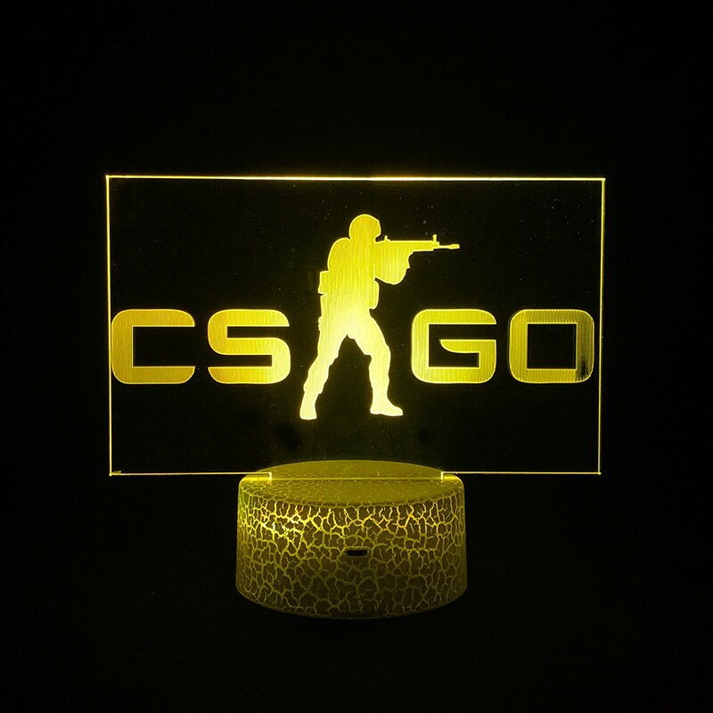 CS Go Nacht Licht Deko Lampe mit CS Go Logo kaufen
