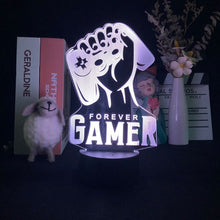 Lade das Bild in den Galerie-Viewer, Nacht oder Deko Lampe mit Forever Gamer und Joypad Motiv kaufen
