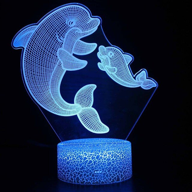 Nacht / Deko Lampe mit Delfin Motiv kaufen