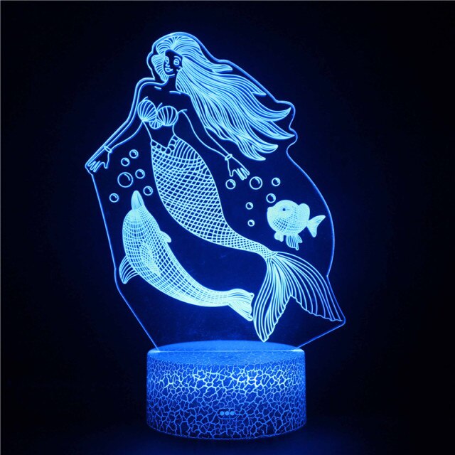 3D-Nachtlicht Die kleine Meerjungfrau, Ariel Nacht Lampe kaufen